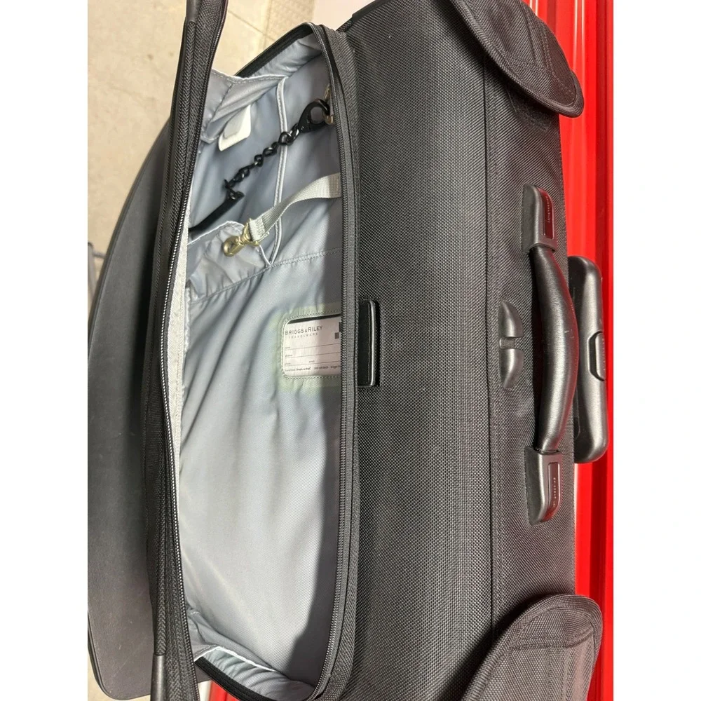 Briggs & Riley Rolling Garment Bag Black Ballistic Nylon Wheeled CarryOn Luggage